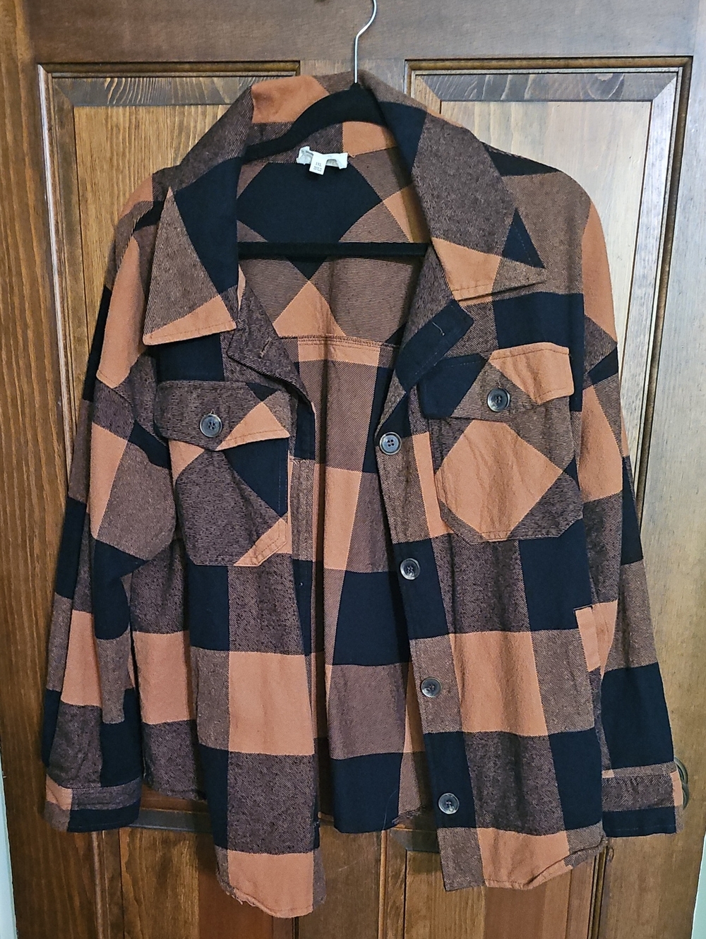 Women's Perch By Blu Pepper Plaid Button-Up Jacket Size 1XL